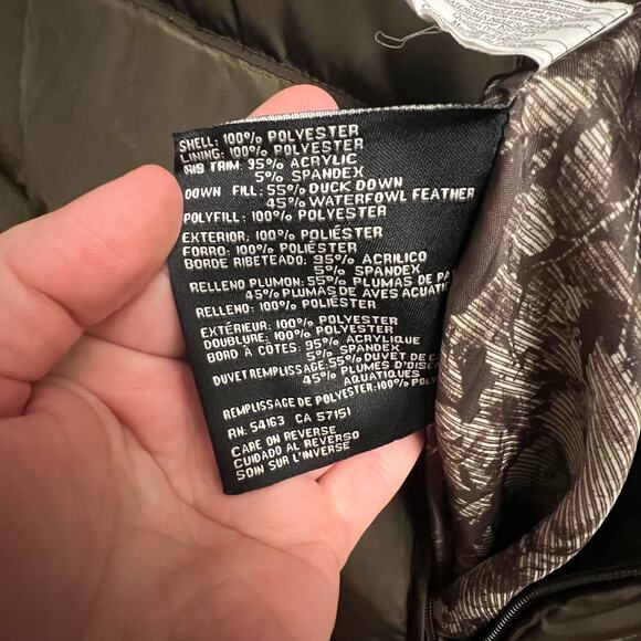Jessica Simpson Down Puffer Coat Olive Green Size Large - Picture 10 of 16